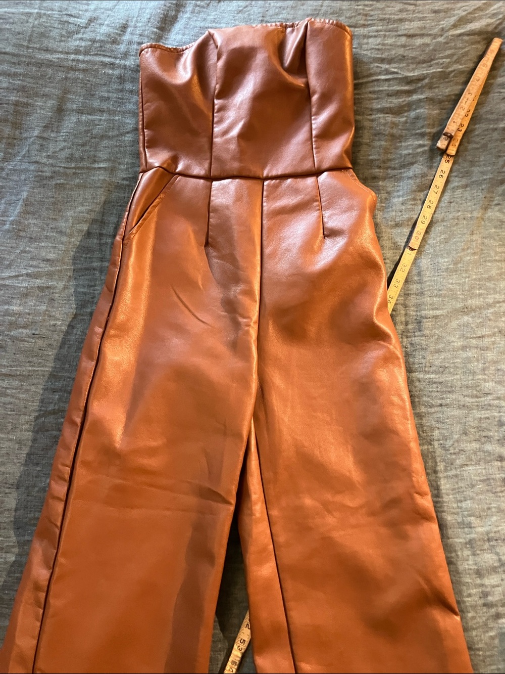 Vinyl Jumpsuit sleeveless with flared leg Small